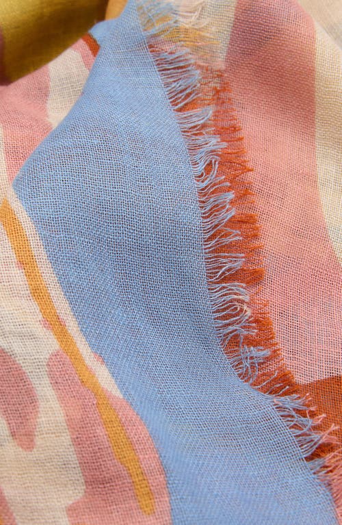 Mango Printed Scarf In Burnt Orange