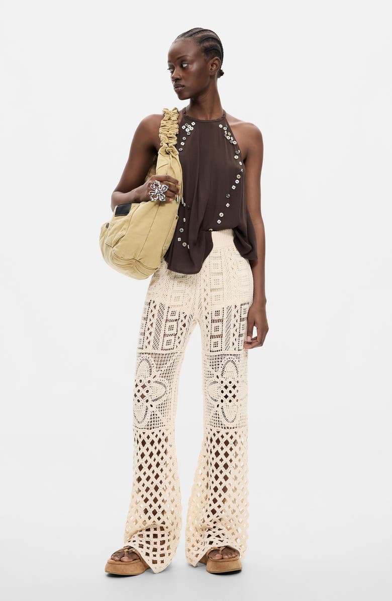 Desigual Knit Cotton Pants, Alternate, color, Off White
