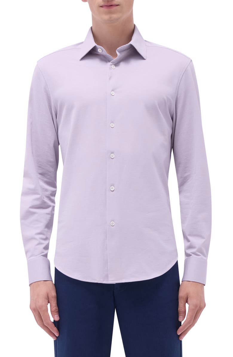 Bugatchi James OoohCotton<sup>®</sup> Button-Up Shirt, Main, color, Lilac