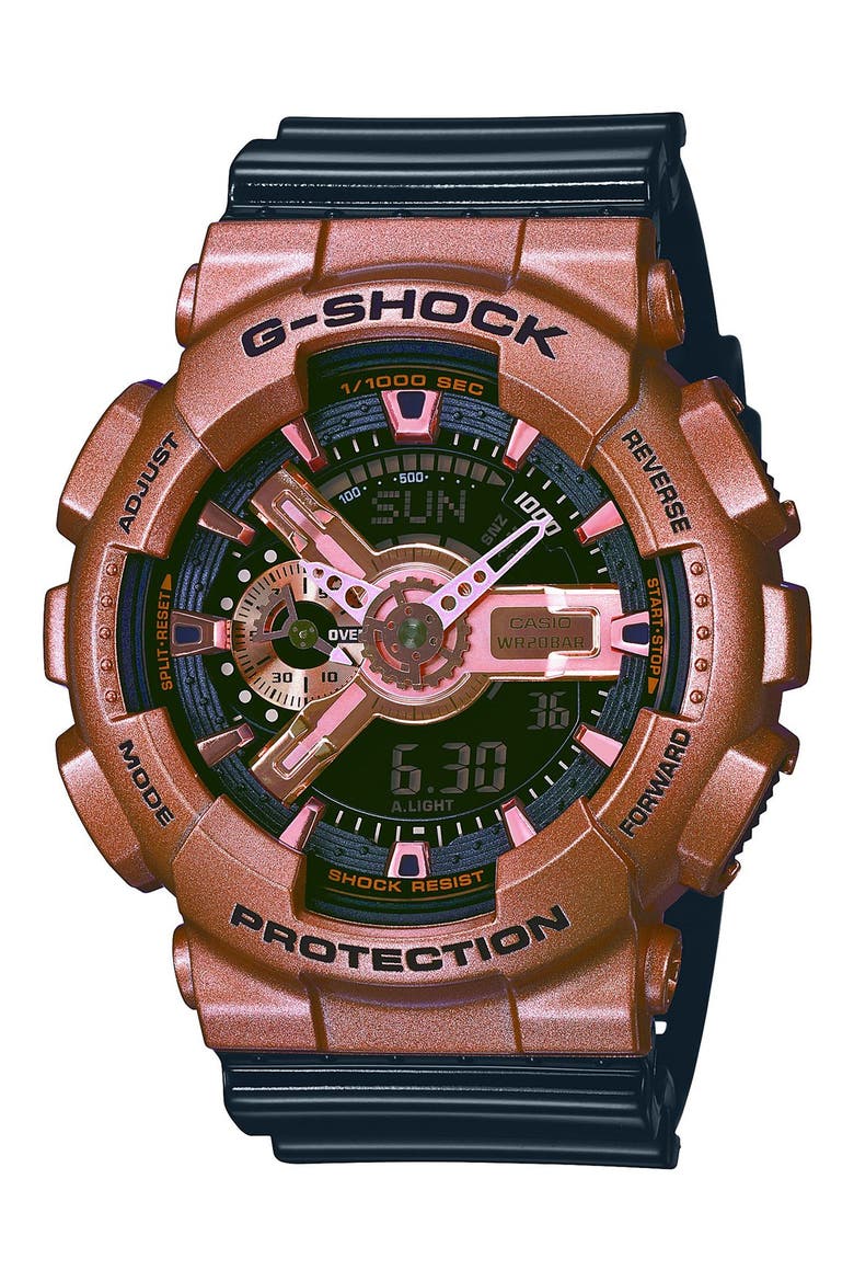 Resin Ana-Digi Watch, 51mm, Main, color, ROSE GOLD/ BLACK