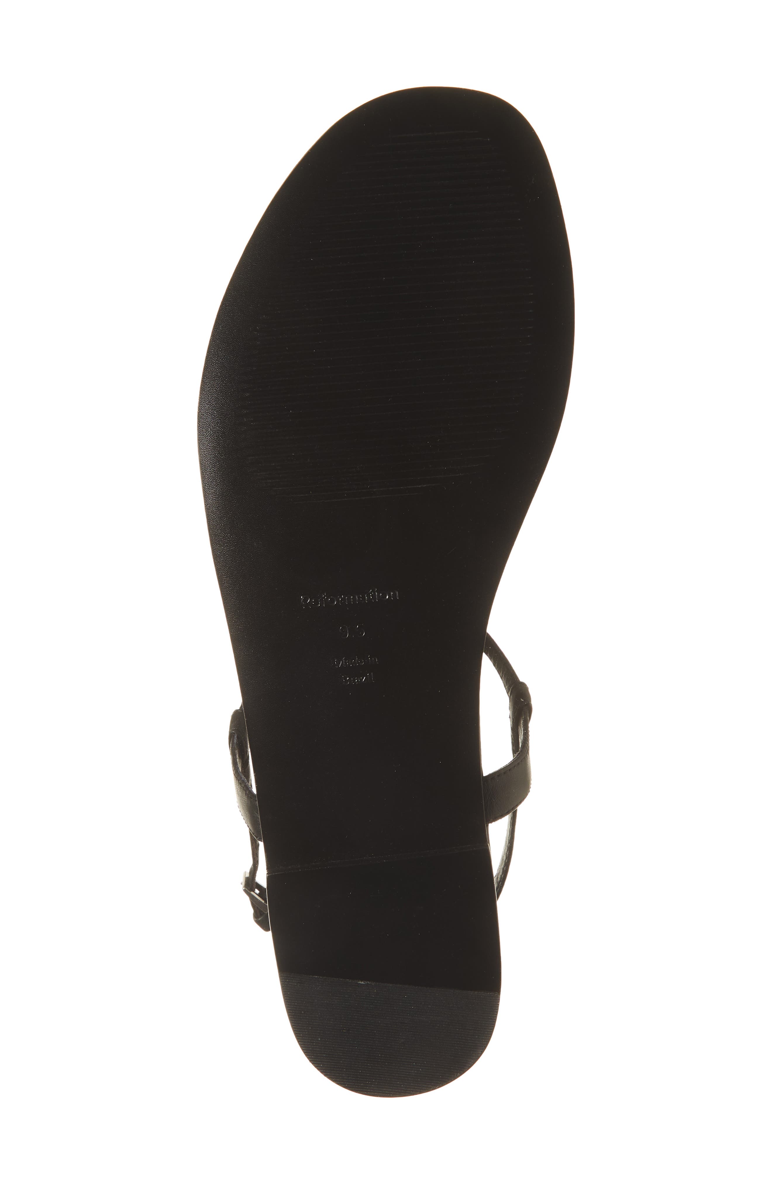 Reformation Thea T-Strap Sandal, Alternate, color, Black Leather