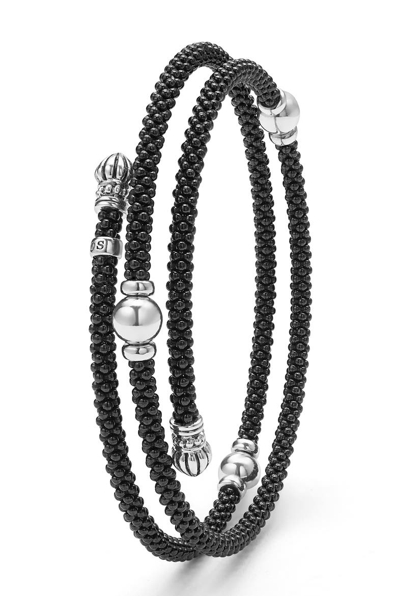 Caviar Bead Wrap Bracelet, Alternate, color, STERLING SILVER