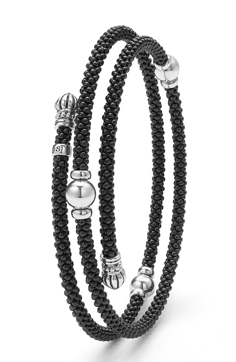 LAGOS Caviar Bead Wrap Bracelet, Alternate, color, Sterling Silver