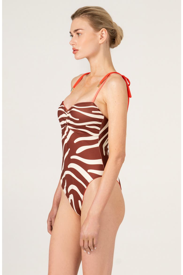 Sunset Safari Reversible One Piece Swimsuit, Alternate, color, Red