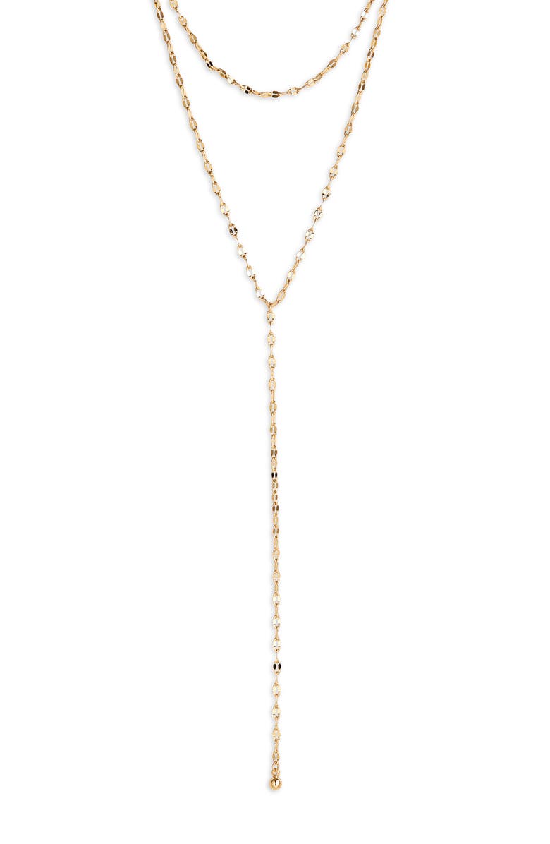 NORDSTROM RACK Shimmer Chain Y-Necklace, Alternate, color, Gold