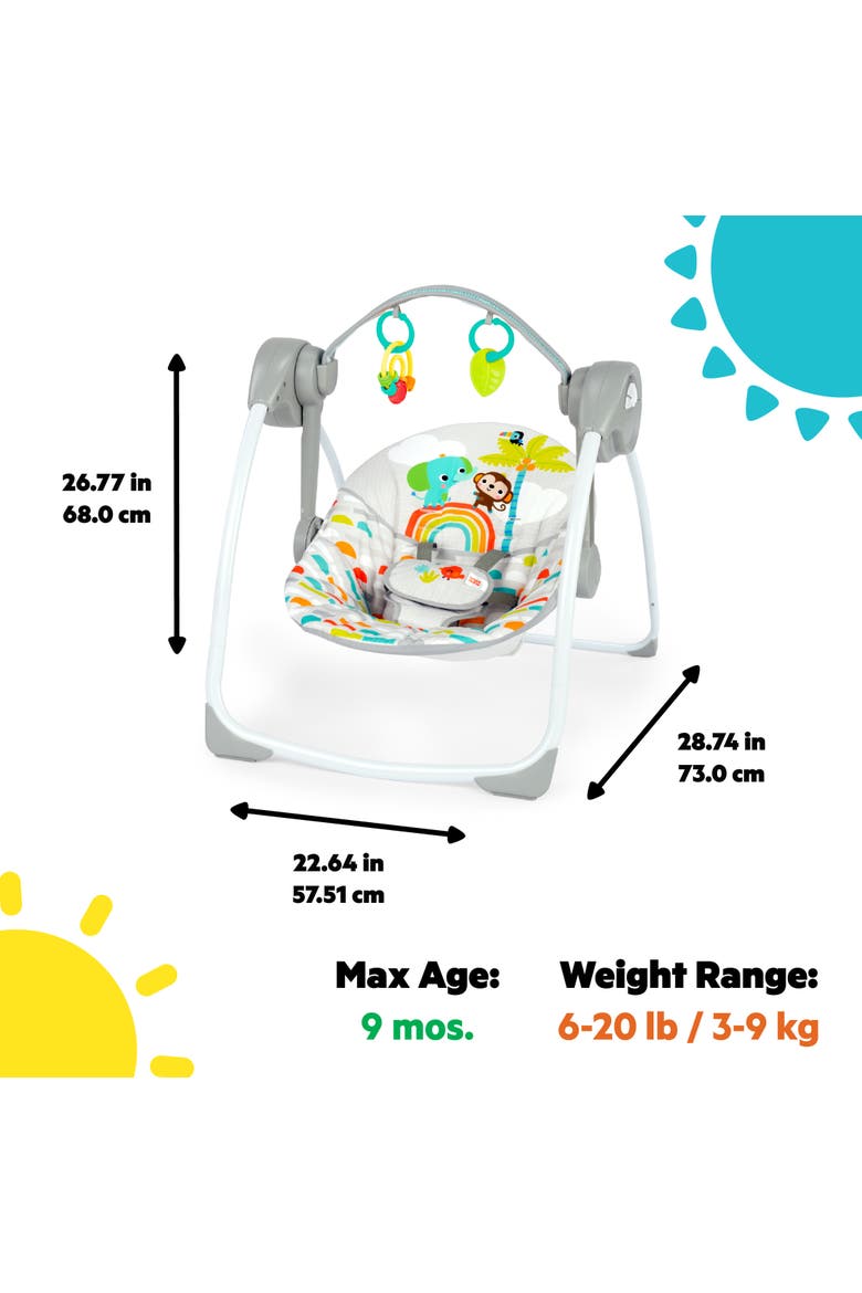 Playful Paradise Portable Compact Baby Swing, Alternate, color, Multicolored