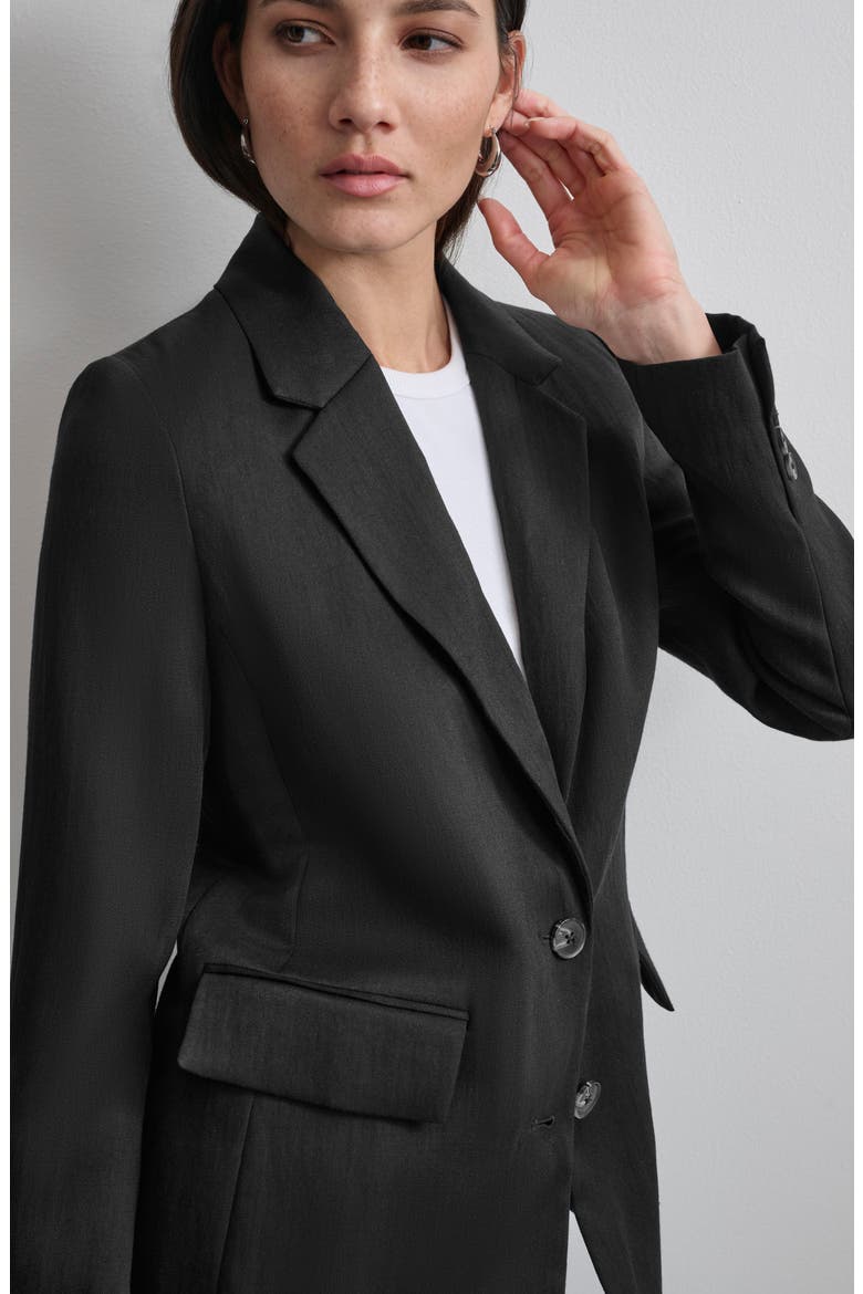Organza Blazer, Alternate, color, BLACK
