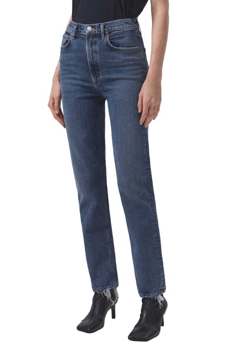 AGOLDE High Waist Stovepipe Jeans, Main, color, 