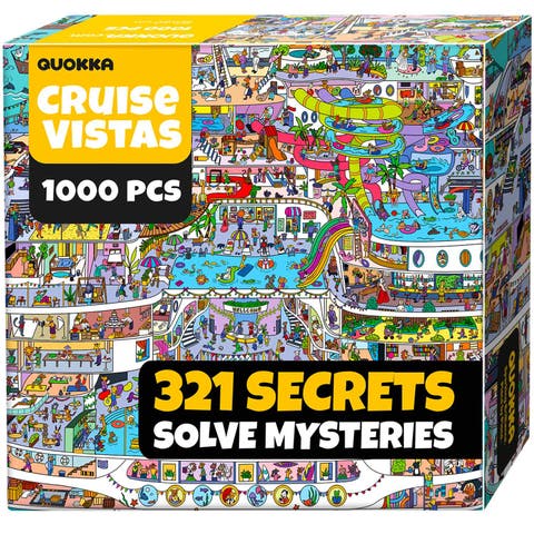 1000 Piece Jigsaw Puzzle for Adults - Galactic Tails, Cruise Vistas & Knightly Cats