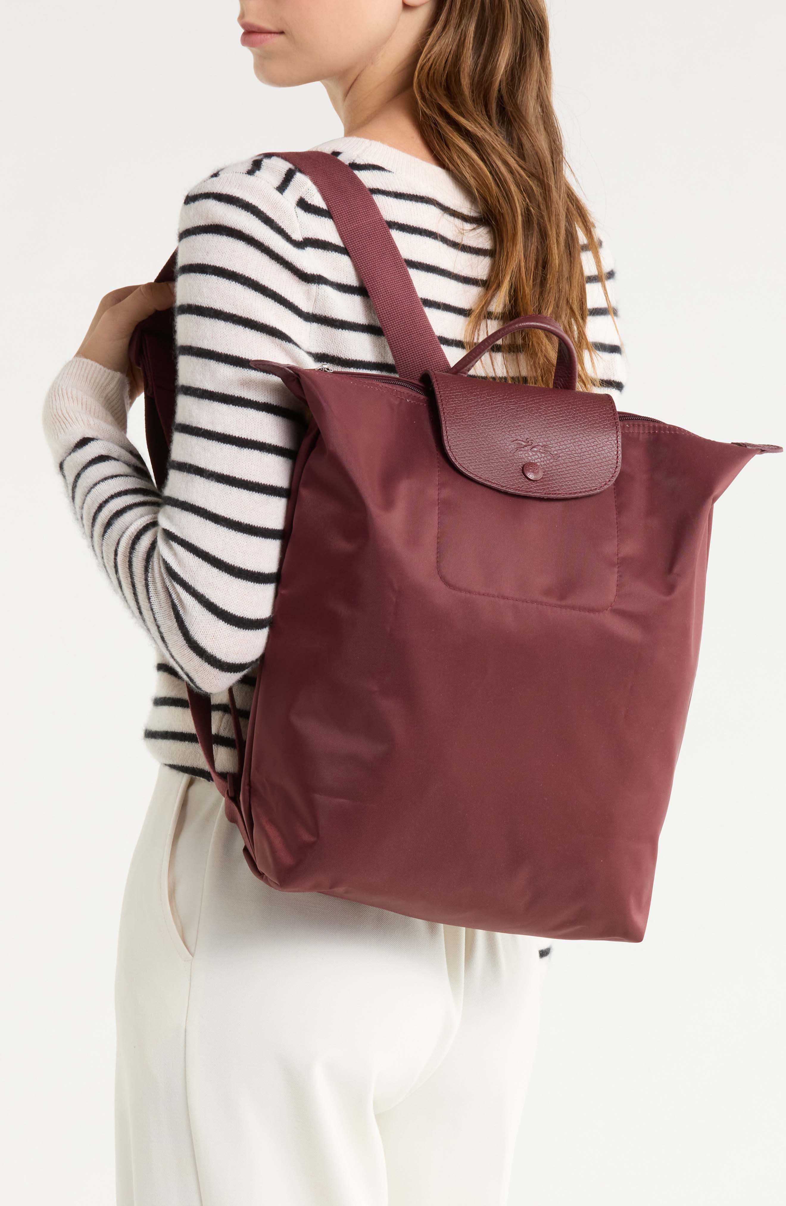 Medium Le Pliage One Backpack, Alternate, color, BURGUNDY
