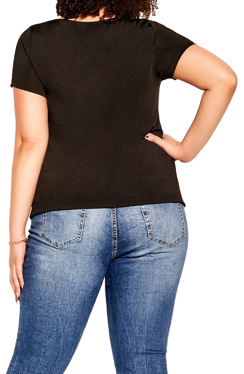 City Chic Short Sleeve Top, Alternate, color, 