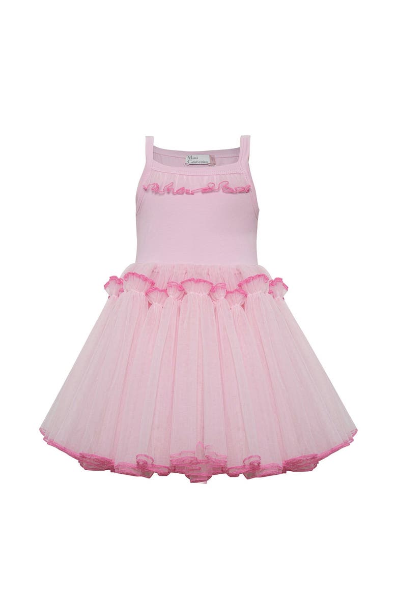 Mini Celebrities Dolly Strappy Tulle Dress, Alternate, color, Soft Pink