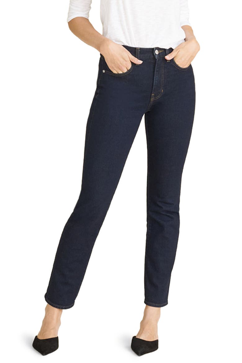 Ryleigh High Waist Slim Straight Leg Jeans, Main, color, DARK NIGHT