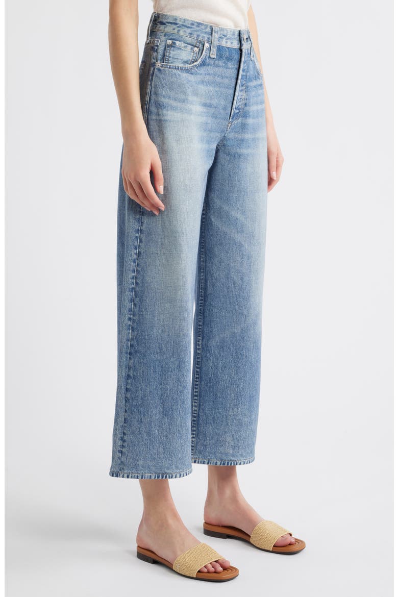 rb Miramar Andi High Waist Ankle Wide Leg Cotton Terry Sweatpant Jeans, Alternate, color, SCARLET