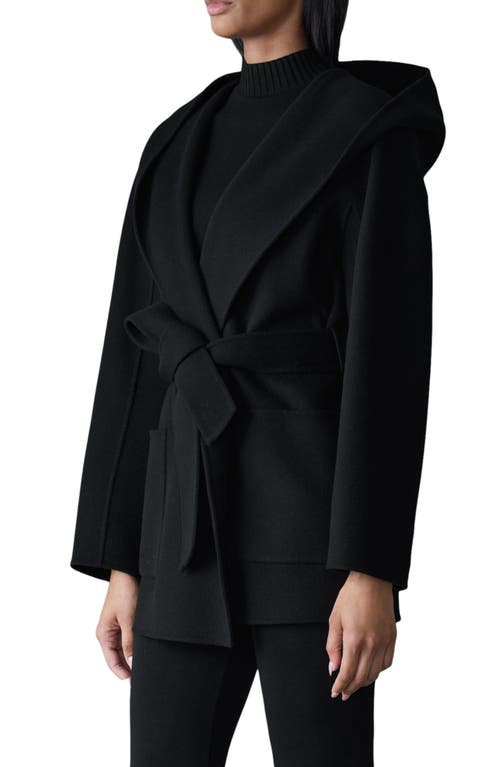 Mackage Paya Belted Wool Coat In Black