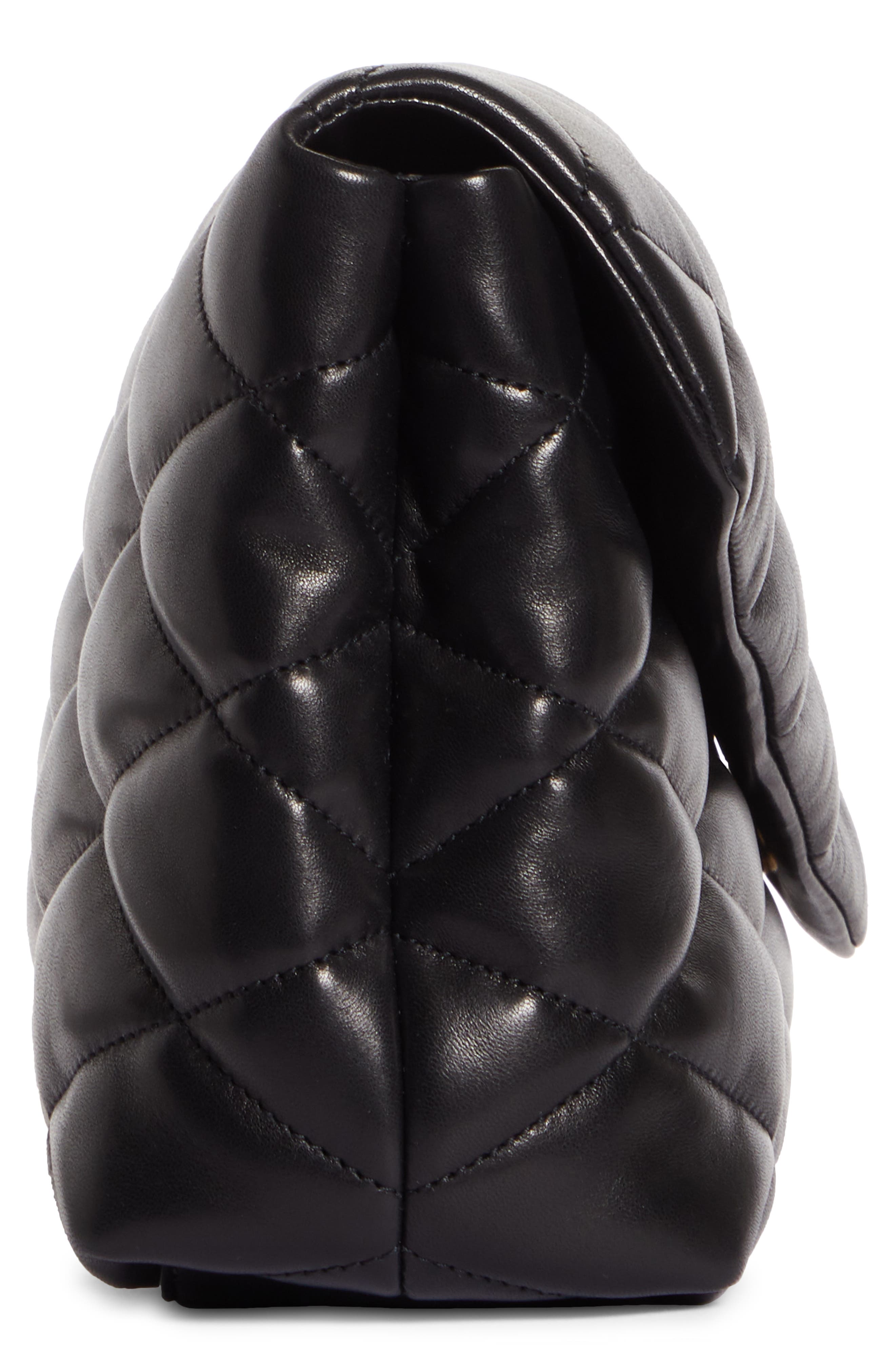 Saint Laurent Sade Leather Puffer Clutch, Alternate, color, 