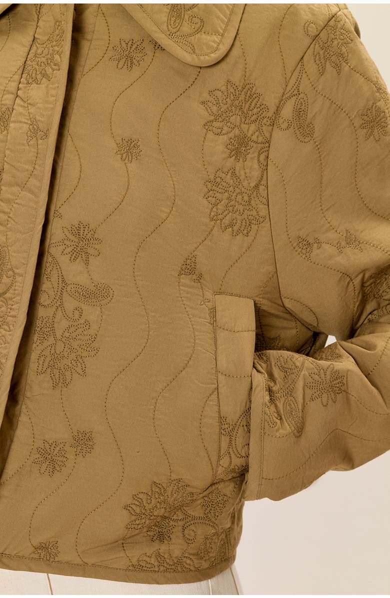 Rebecca Taylor Zuri Quilted Jacket, Alternate, color, Leaf Green