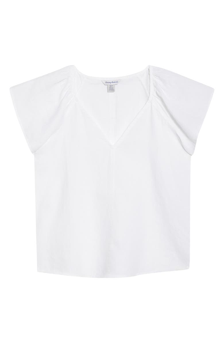 Tommy Bahama Coastalina Flutter Sleeve Linen Top, Alternate, color, White