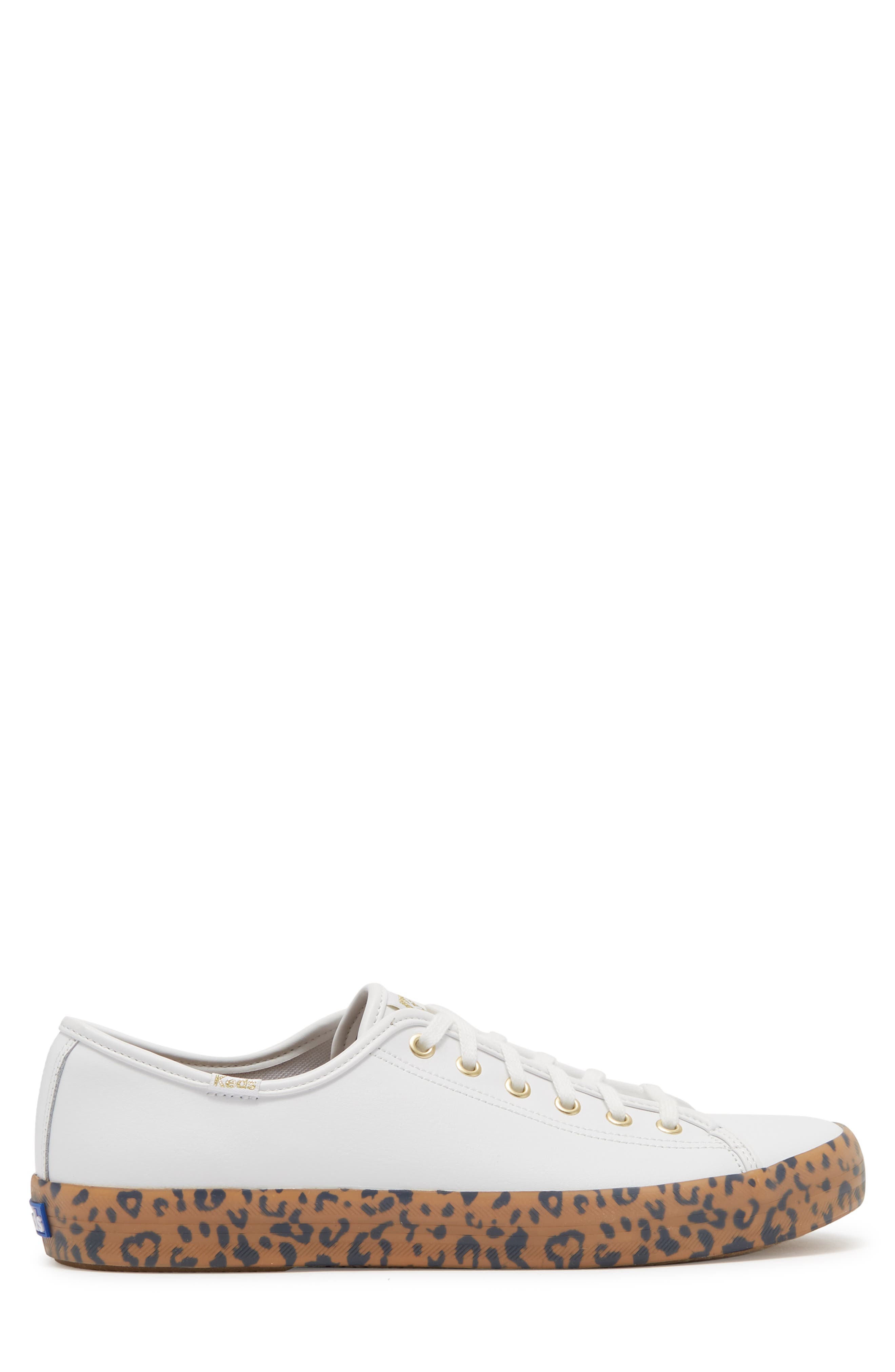 Keds<sup>®</sup> Keds Kickstart Leather Leopard Foxing Sneaker, Alternate, color, 