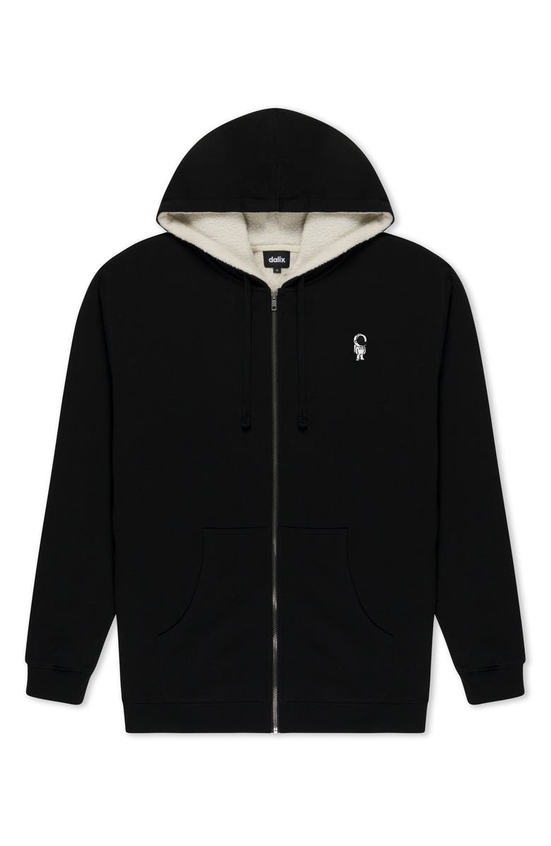 Dalix Mens Astronaut Cozy Lined Zip Hoodie, Main, color, Black