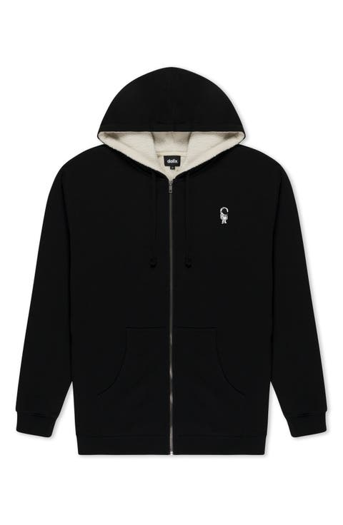 Mens Astronaut Cozy Lined Zip Hoodie