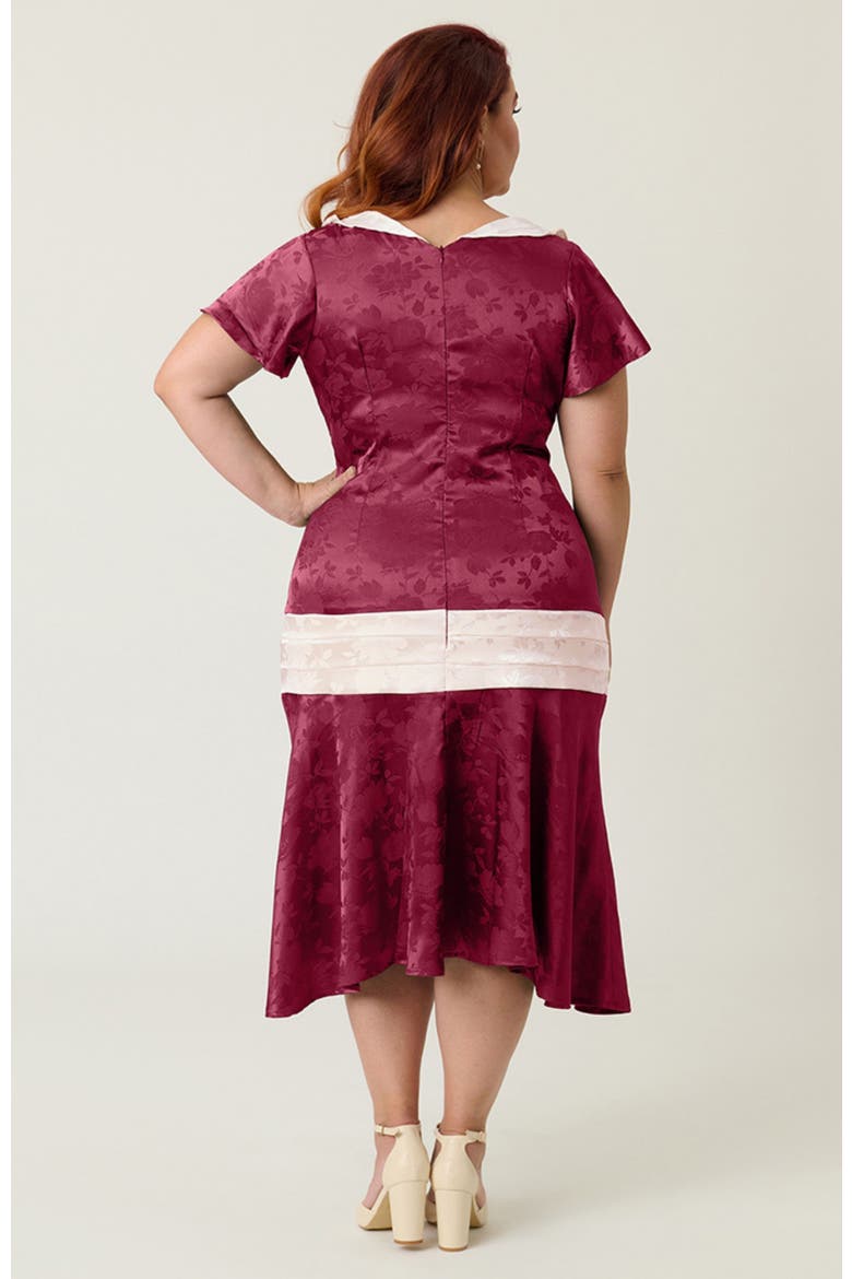 Plus Size 1920s Wilshire Flapper Day Dress, Alternate, color, Red & Ivory Wilshire