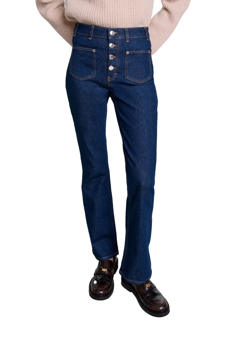 Denim jeans with pockets, Main, color, Dark blue