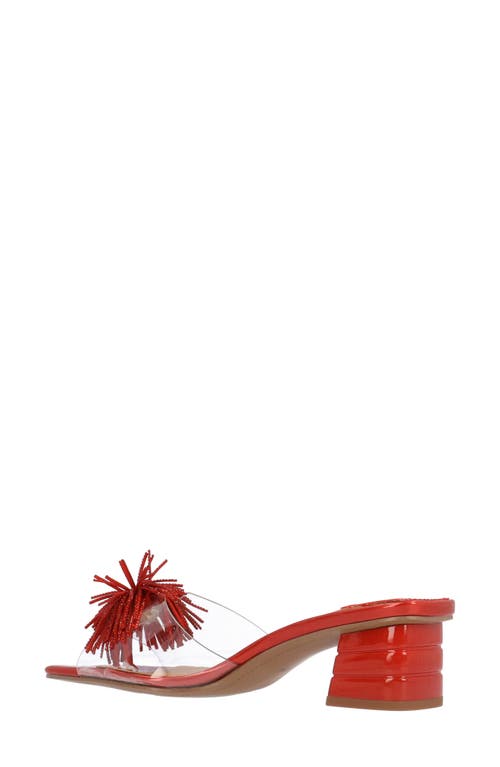 J. Reneé Ozara Slide Sandal In Clear/red
