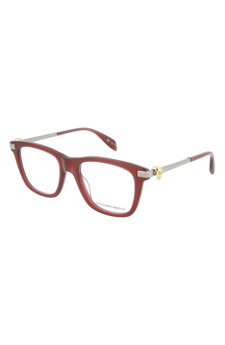 McQueen Alexander McQueen 51mm Square Optical Frames, Alternate, color,
