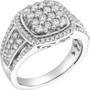 LuvMyJewelry Amelia 14K Gold Round Diamond Studded Signet Ring - 1.02