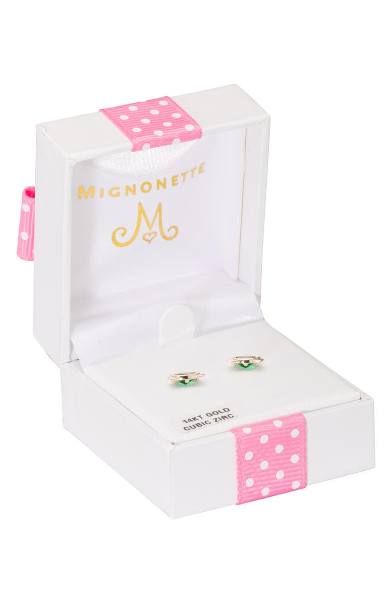 Mignonette 14k Gold & Cubic Zirconia Frog Earrings, Alternate, color, Gold