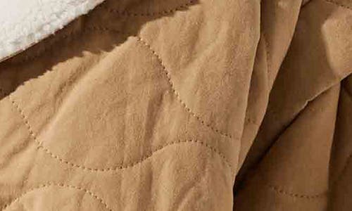 Astr The Label Nadine Faux Shearling Trim Quilted Jacket In Brown