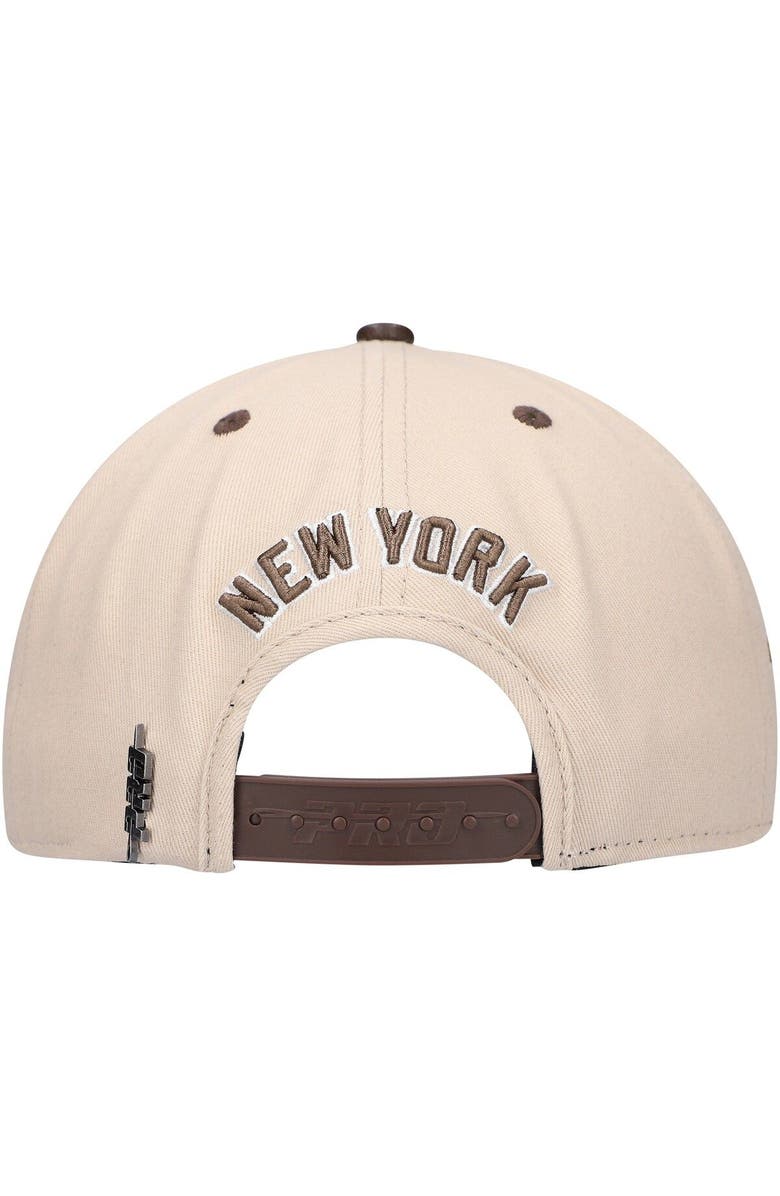PRO STANDARD Men's Pro Standard White/Brown New York Yankees Chocolate Ice Cream Drip Snapback Hat, Alternate, color,