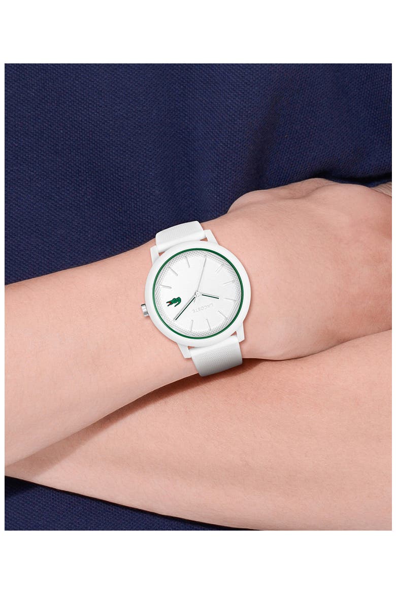 12.12 Silicone Strap Watch, 42mm, Alternate, color, WHITE