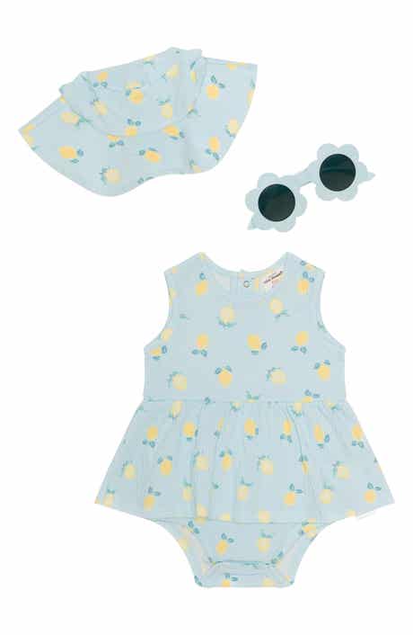 Petit Lem’s Mini Threads Skirted Bodysuit, Hat & Sunglasses Set