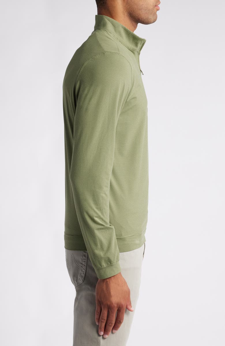 Scott Barber Microstripe Knit Quarter Zip Pullover, Alternate, color, 