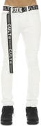 Cult of Individuality Punk Belted Distressed Super Skinny Jeans