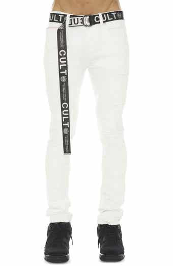 Punk Belted Distressed Super Skinny Jeans