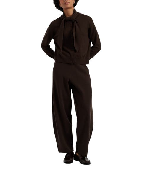 Wool-cashmere Barrel Pants