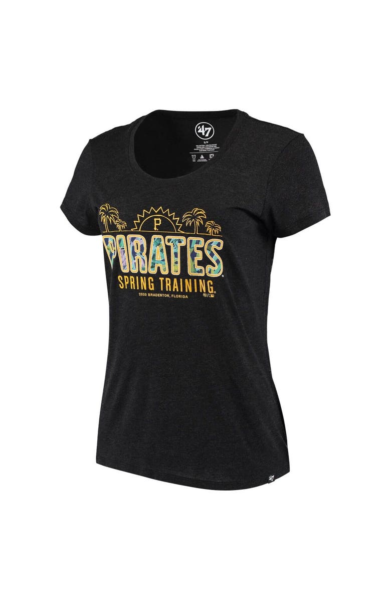 '47 Women's '47 Heathered Black Pittsburgh Pirates Spring Training Floral Fill Club Scoop Neck T-Shirt, Alternate, color, 