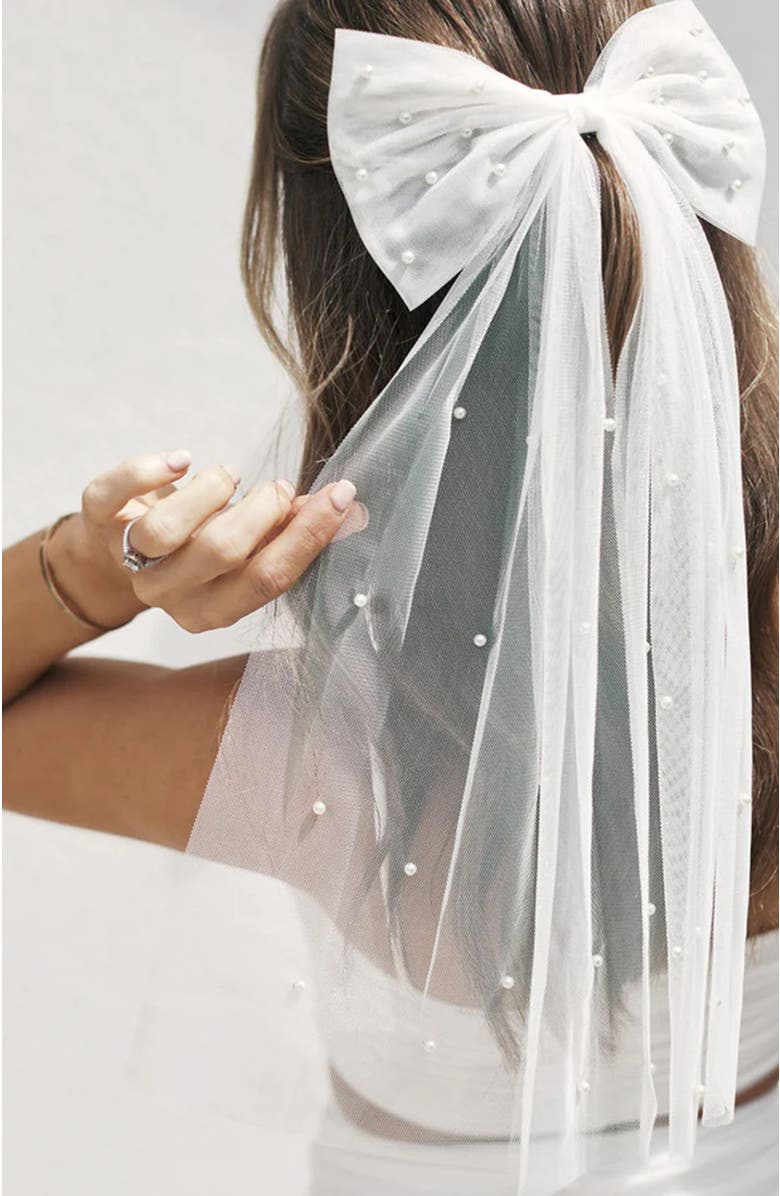 Six Stories Pearl Bride Hair Bow, Alternate, color, 