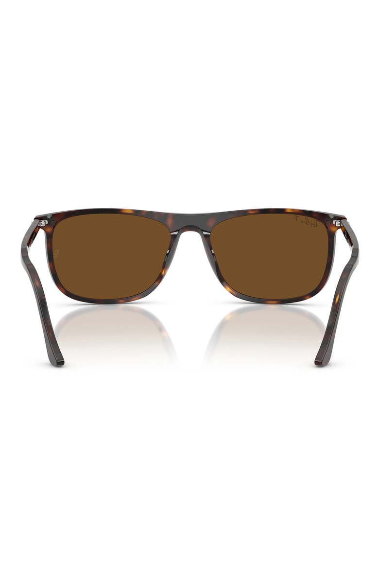 58mm Polarized Rectangular Sunglasses, Alternate, color, HAVANA / POLAR BROWN