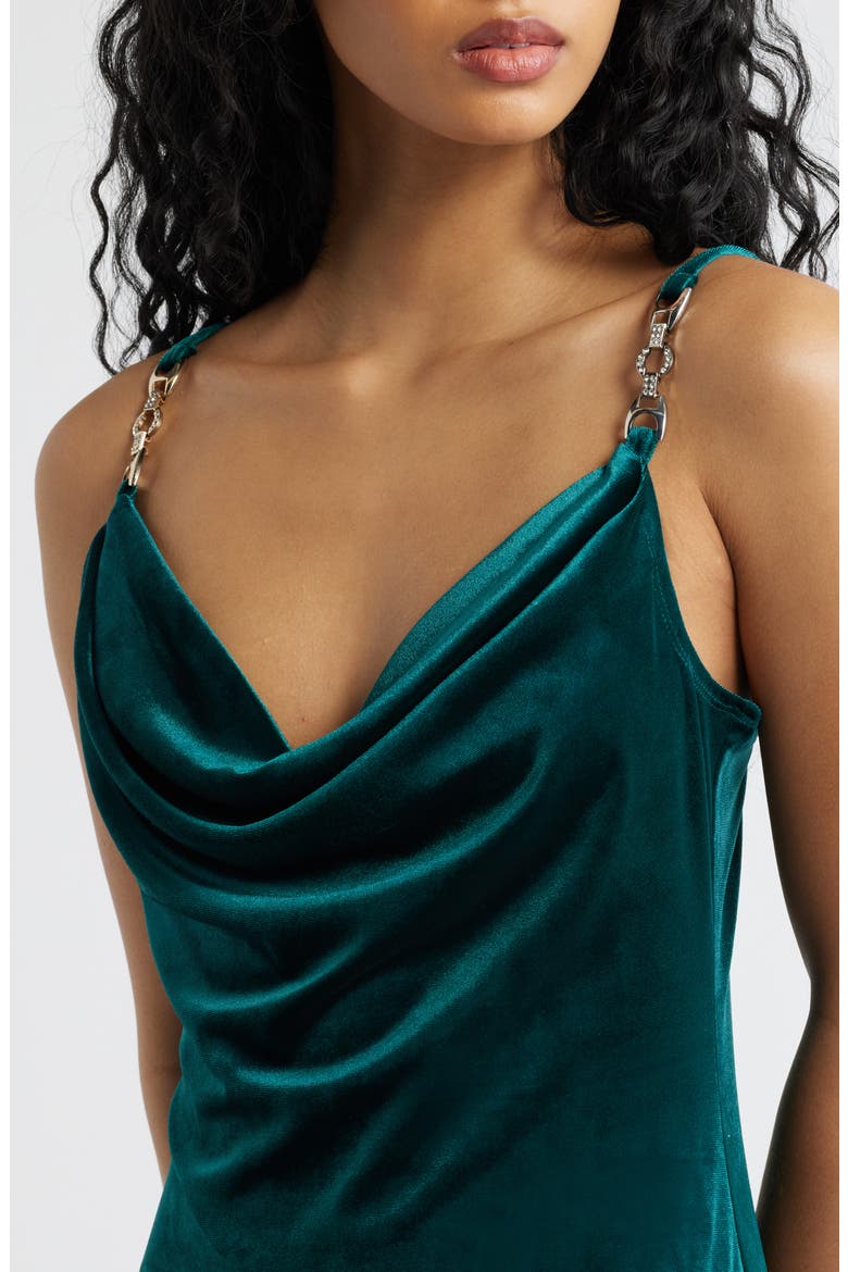 Cowl Neck Velvet Gown, Alternate, color, HUNTER
