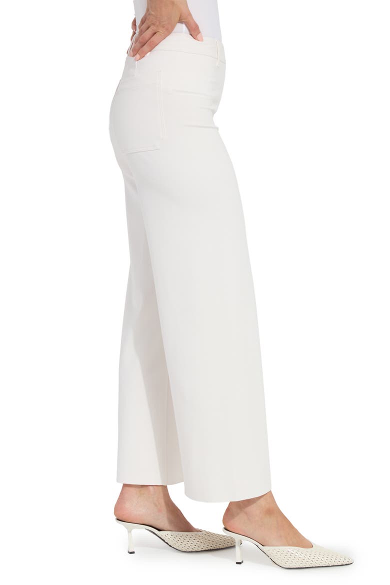 'Lyssentials Erin High Waist Ankle Wide Leg Ponte Pants, Alternate, color, CHALK