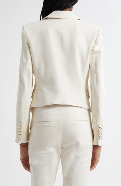 Veronica Beard Diego Stretch Cotton Dickey Jacket In Ecru