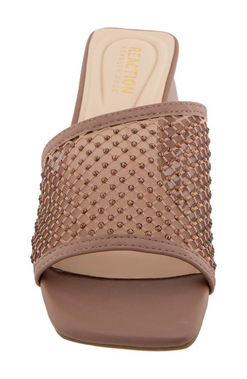 Reaction Kenneth Cole Buenita Slide Sandal In Tan Crystal Mesh