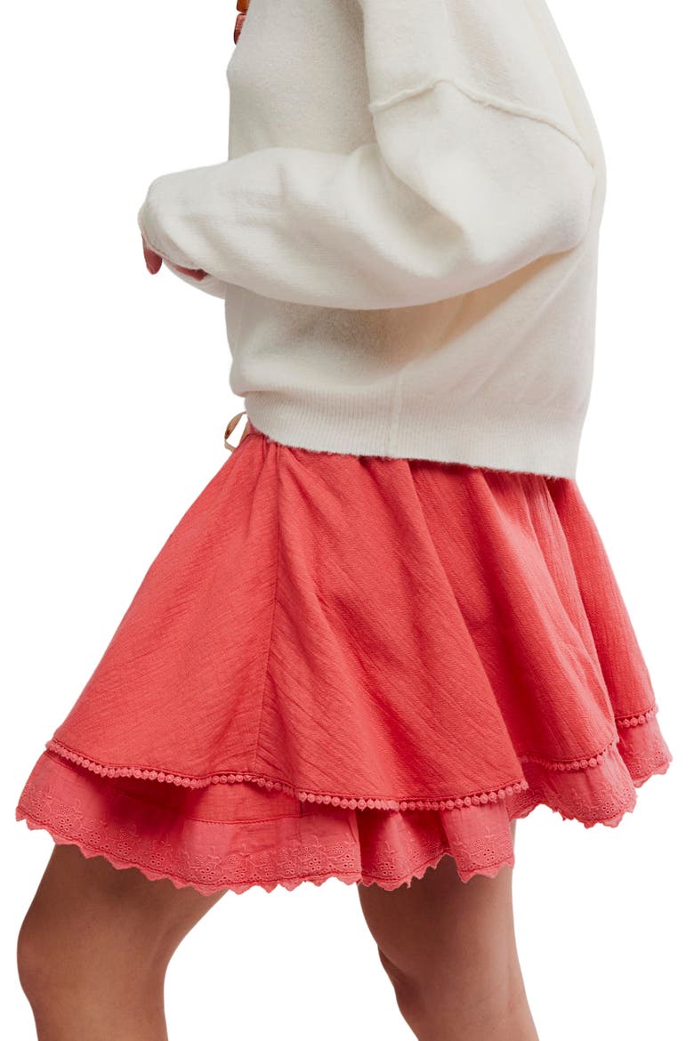 Tulip Layered Miniskirt, Alternate, color, CORAL
