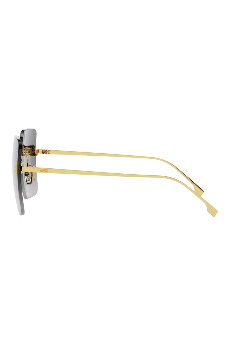 'Fendi First 59mm Geometric Sunglasses, Alternate, color, SHINY ENDURA GOLD METAL