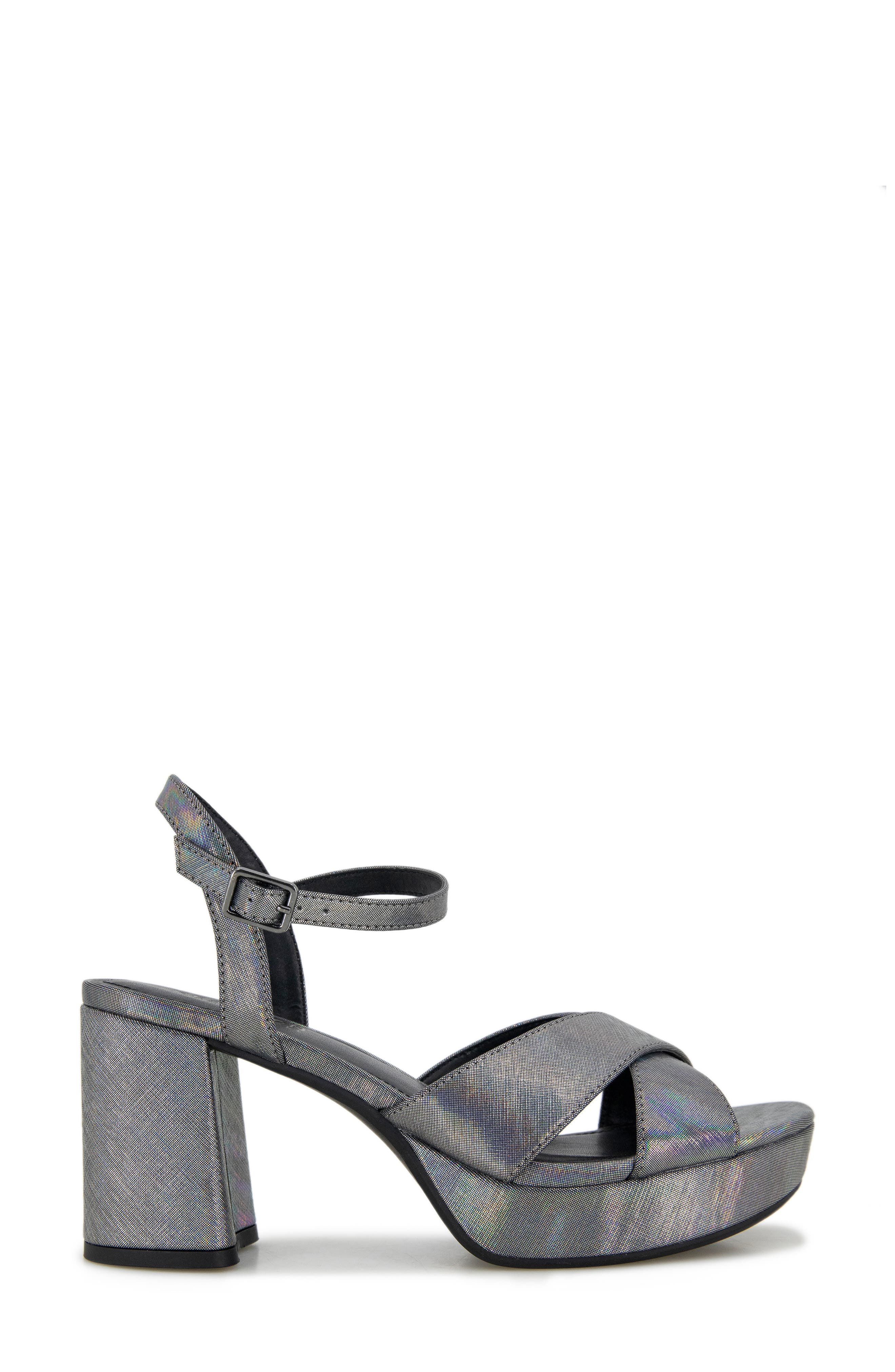 Reaction Kenneth Cole Reeva Metallic Platform Sandal, Alternate, color, Pewter