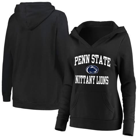 Women's Champion Black Penn State Nittany Lions Plus Size Heart & Soul Notch Neck Pullover